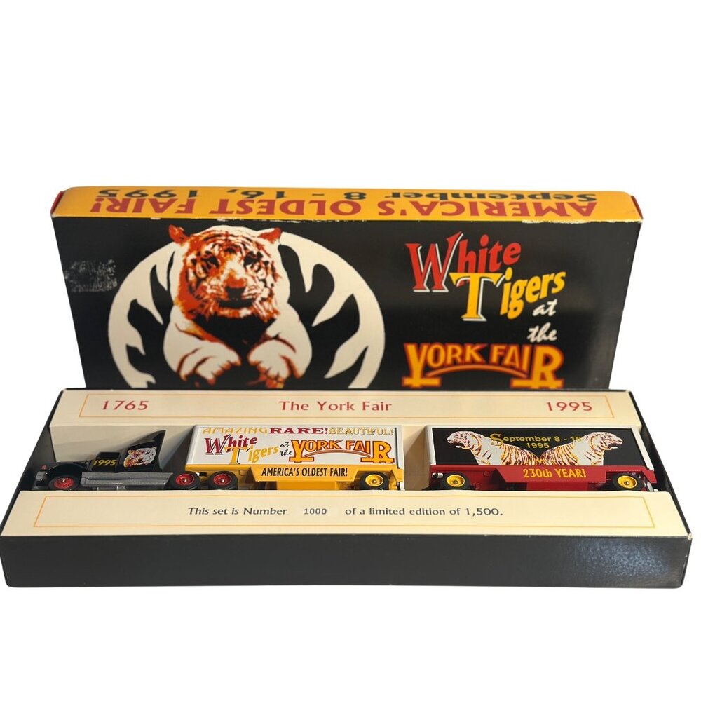 VTG 1995 York Fair White Tigers Collectible Truck Set Limited Ed 1000/1500 Retro